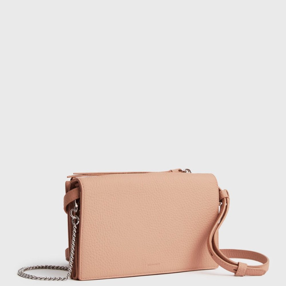 All Saints Handmade Leather Crossbody in Nude Pink